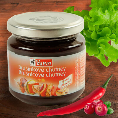 Brusinková omáčka - Chutney s chilli - na grilování - VALENZI 220 g