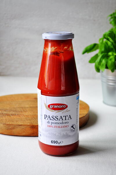 Rajčata loupaná, pasírovaná - PASSATA - sklo - GRANORO 690 g