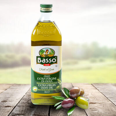 Olej olivový Extra Panenský - olivy z EU - BASSO 1 l