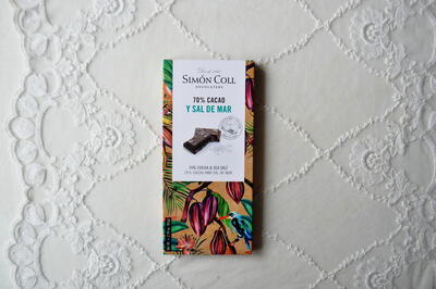 Čokoláda Simón Coll - tmavá s mořskou solí 70% - 85 g