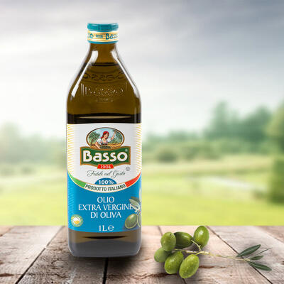 Olej olivový Extra Panenský - olivy 100% z Itálie - BASSO 1 l