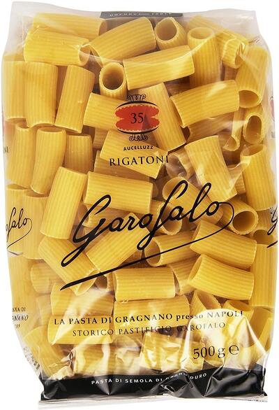 Rigatoni n.35 GAROFALO - Pasta di Gragnano IGP - trafilata al bronzo - z tvrdé pšenice - doba vaření 13 minut - 500 g